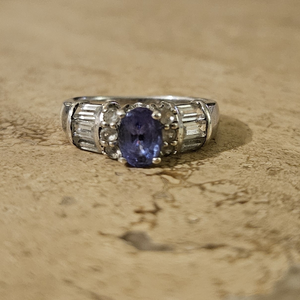 Vintage Sterling Tanzanite And Topaz Ring